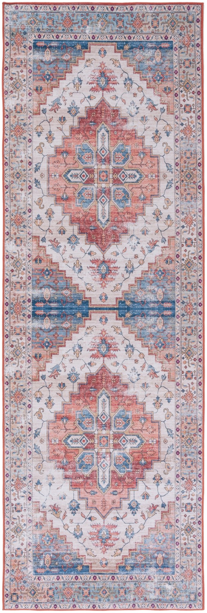 Safavieh Machine Washable Tucson Tsn109B Beige/Blue Rug - Safavieh - tsn109b - 26