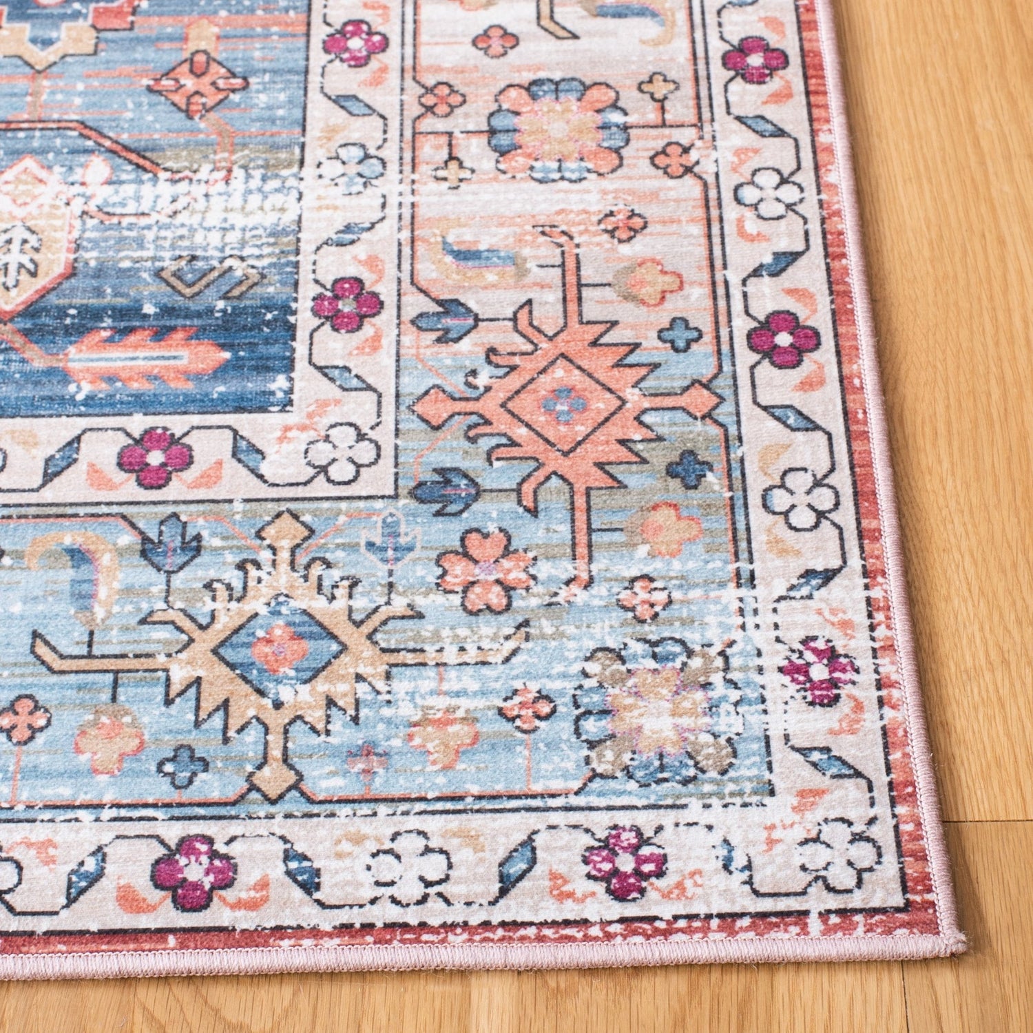 Safavieh Machine Washable Tucson Tsn109B Beige/Blue Rug - Safavieh - tsn109b - 4r