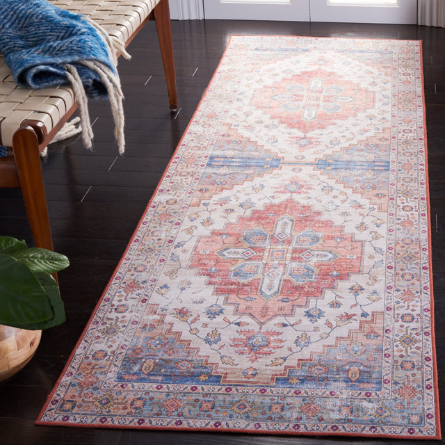 Safavieh Machine Washable Tucson Tsn109B Beige/Blue Rug - Safavieh - tsn109b - 4r