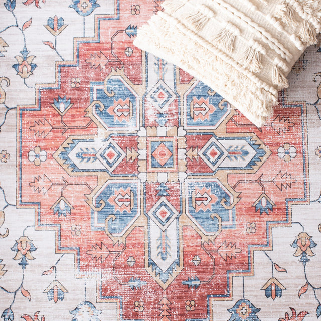 Safavieh Machine Washable Tucson Tsn109B Beige/Blue Rug - Safavieh - tsn109b - 4r