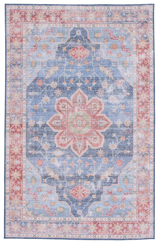 Safavieh Machine Washable Tucson Tsn110M Blue/Rust Rug - Safavieh - tsn110m - 3