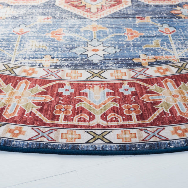 Safavieh Machine Washable Tucson Tsn110M Blue/Rust Rug - Safavieh - tsn110m - 3