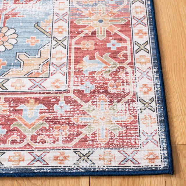 Safavieh Machine Washable Tucson Tsn110M Blue/Rust Rug - Safavieh - tsn110m - 4r
