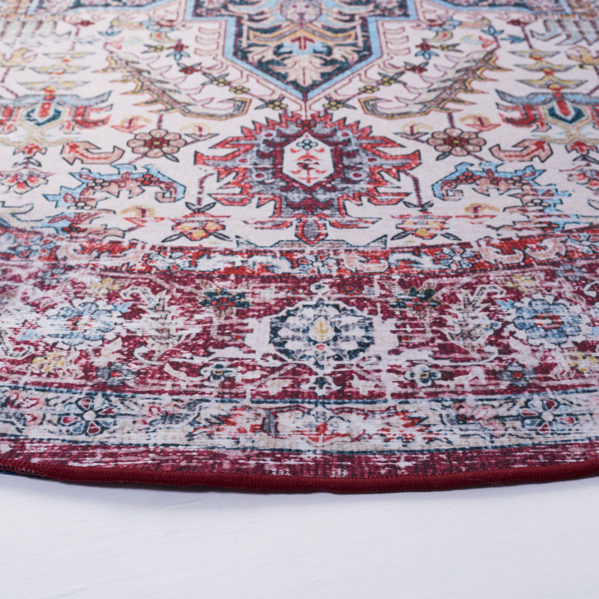 Safavieh Machine Washable Tucson Tsn113A Ivory/Red Rug - Safavieh - tsn113a - 3