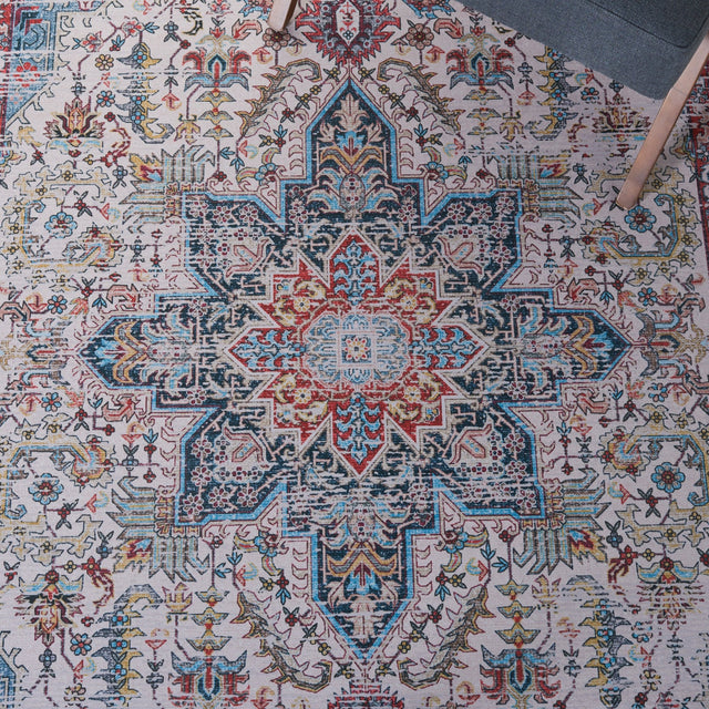 Safavieh Machine Washable Tucson Tsn113A Ivory/Red Rug - Safavieh - tsn113a - 6r