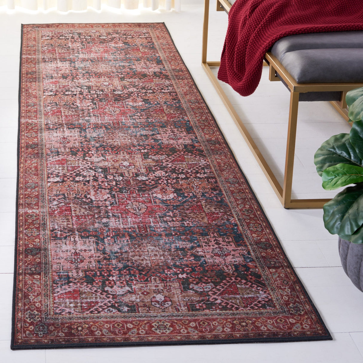 Safavieh Machine Washable Tucson Tsn114A Ivory/Green Rug - Safavieh - tsn114a - 6r