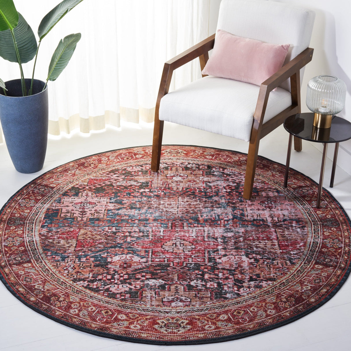 Safavieh Machine Washable Tucson Tsn114P Rust/Green Rug - Safavieh - tsn114p - 6r
