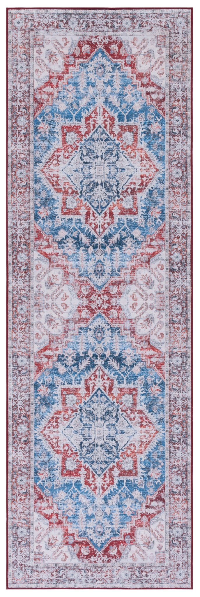 Safavieh Machine Washable Tucson Tsn115M Blue/Red Rug - Safavieh - tsn115m - 28