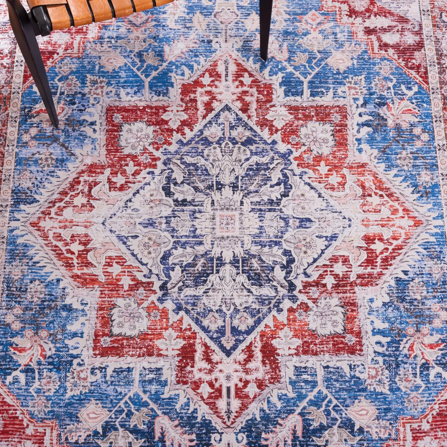 Safavieh Machine Washable Tucson Tsn115M Blue/Red Rug - Safavieh - tsn115m - 6r