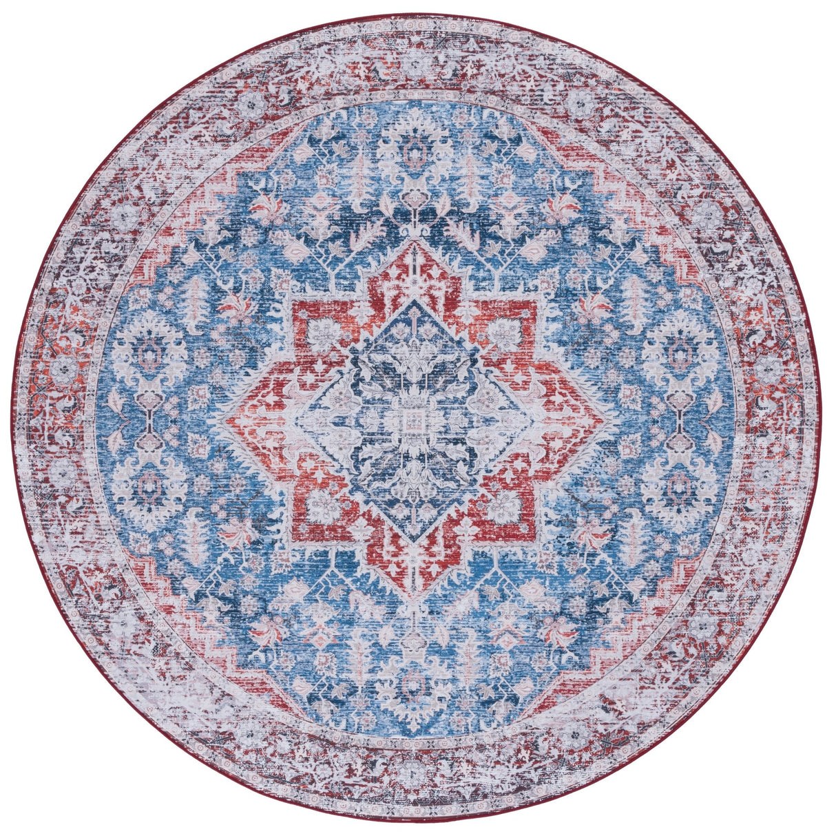 Safavieh Machine Washable Tucson Tsn115M Blue/Red Rug - Safavieh - tsn115m - 6r