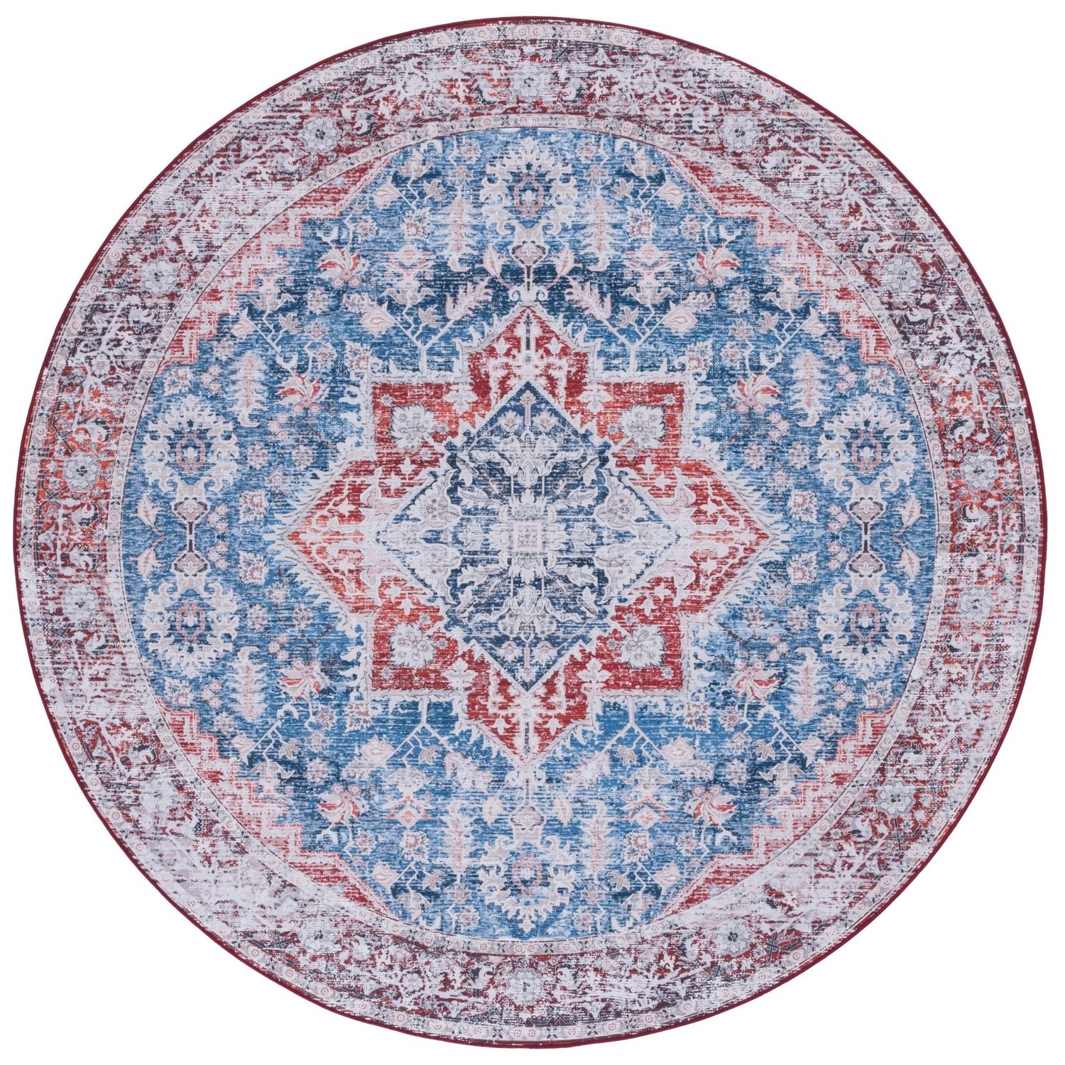 Safavieh Machine Washable Tucson Tsn115M Blue/Red Rug - Safavieh - tsn115m - 6r
