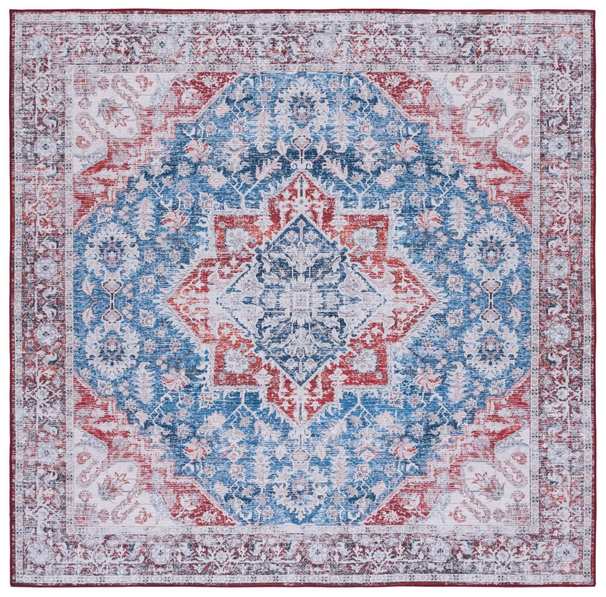 Safavieh Machine Washable Tucson Tsn115M Blue/Red Rug - Safavieh - tsn115m - 6sq
