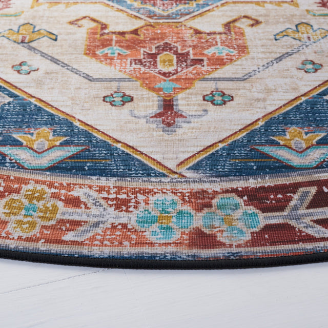 Safavieh Machine Washable Tucson Tsn116M Blue/Rust Rug - Safavieh - tsn116m - 3