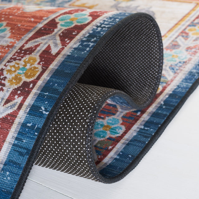 Safavieh Machine Washable Tucson Tsn116M Blue/Rust Rug - Safavieh - tsn116m - 6r