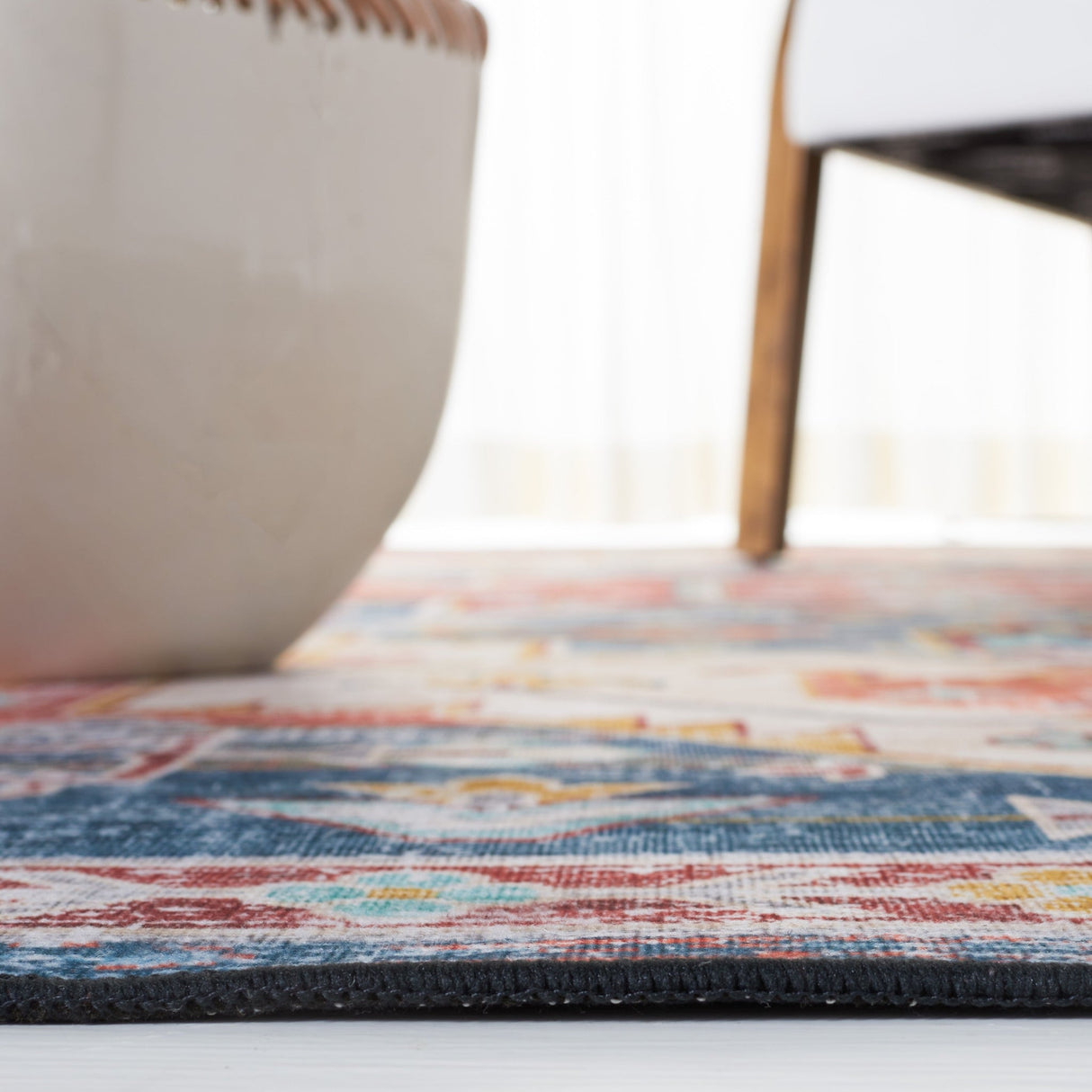 Safavieh Machine Washable Tucson Tsn116M Blue/Rust Rug - Safavieh - tsn116m - 6r