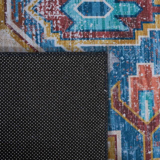 Safavieh Machine Washable Tucson Tsn116M Blue/Rust Rug - Safavieh - tsn116m - 6r