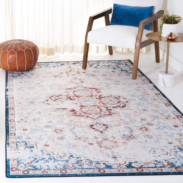 Safavieh Machine Washable Tucson Tsn117B Beige/Rust Rug - Safavieh - tsn117b - 3