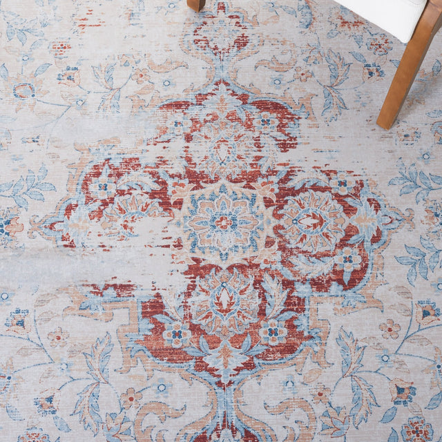 Safavieh Machine Washable Tucson Tsn117B Beige/Rust Rug - Safavieh - tsn117b - 6r