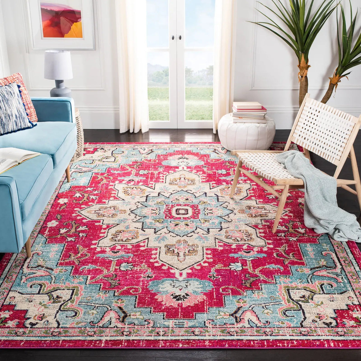 Safavieh Madison 10'-0" x 14'-0" Rug in Fuchsia / Blue