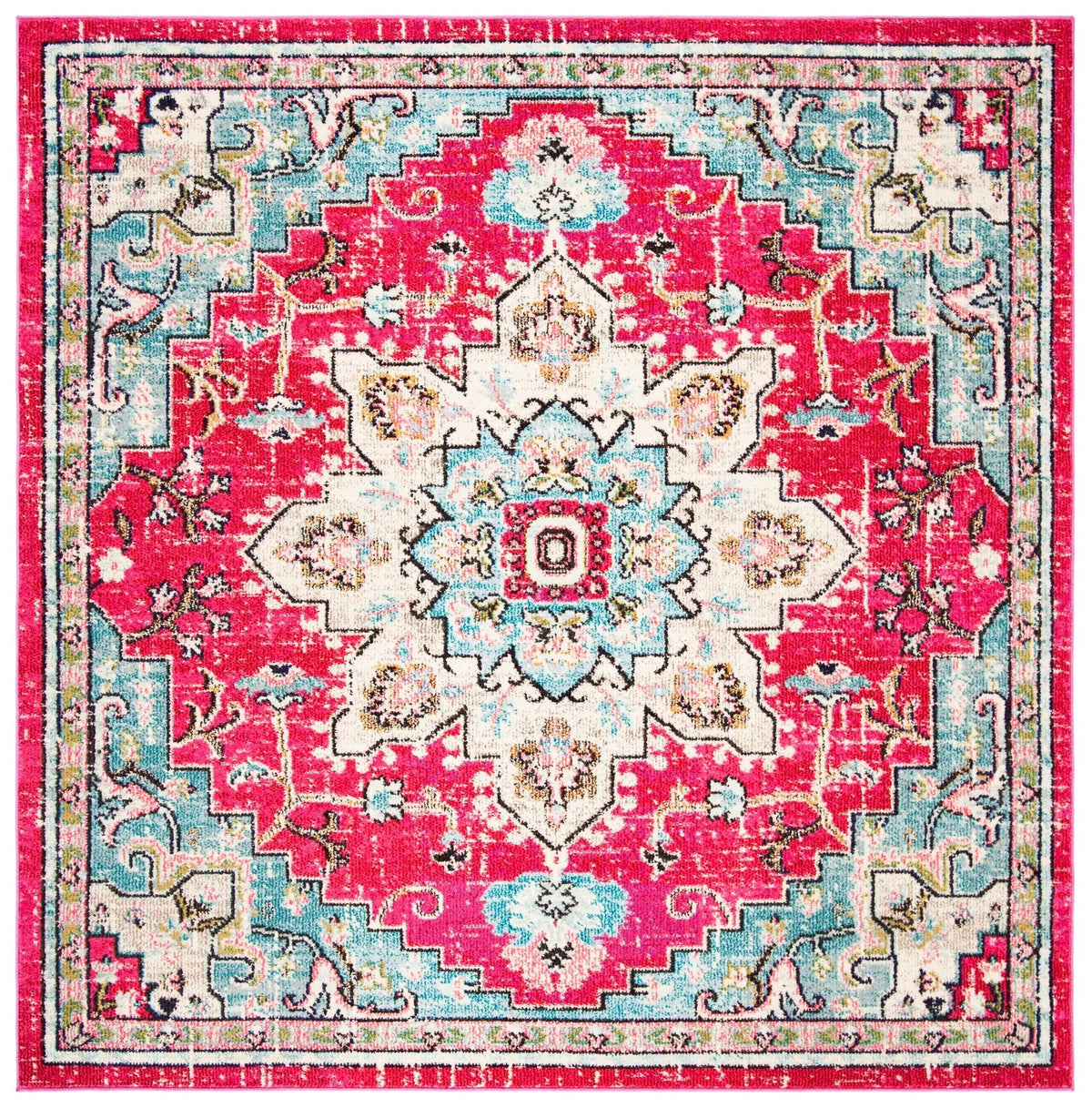 Safavieh Madison 6'-7" x 6'-7" Rug in Fuchsia / Blue