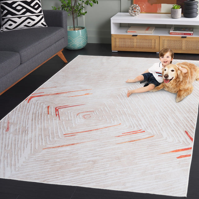 Safavieh Malibu Mbu873B Beige/Rust Rug.