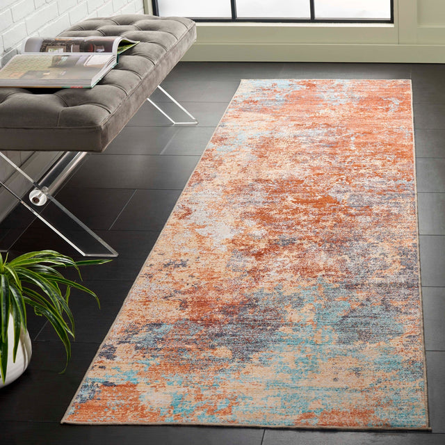 Safavieh Malibu Mbu943P Rust/Aqua Rug.