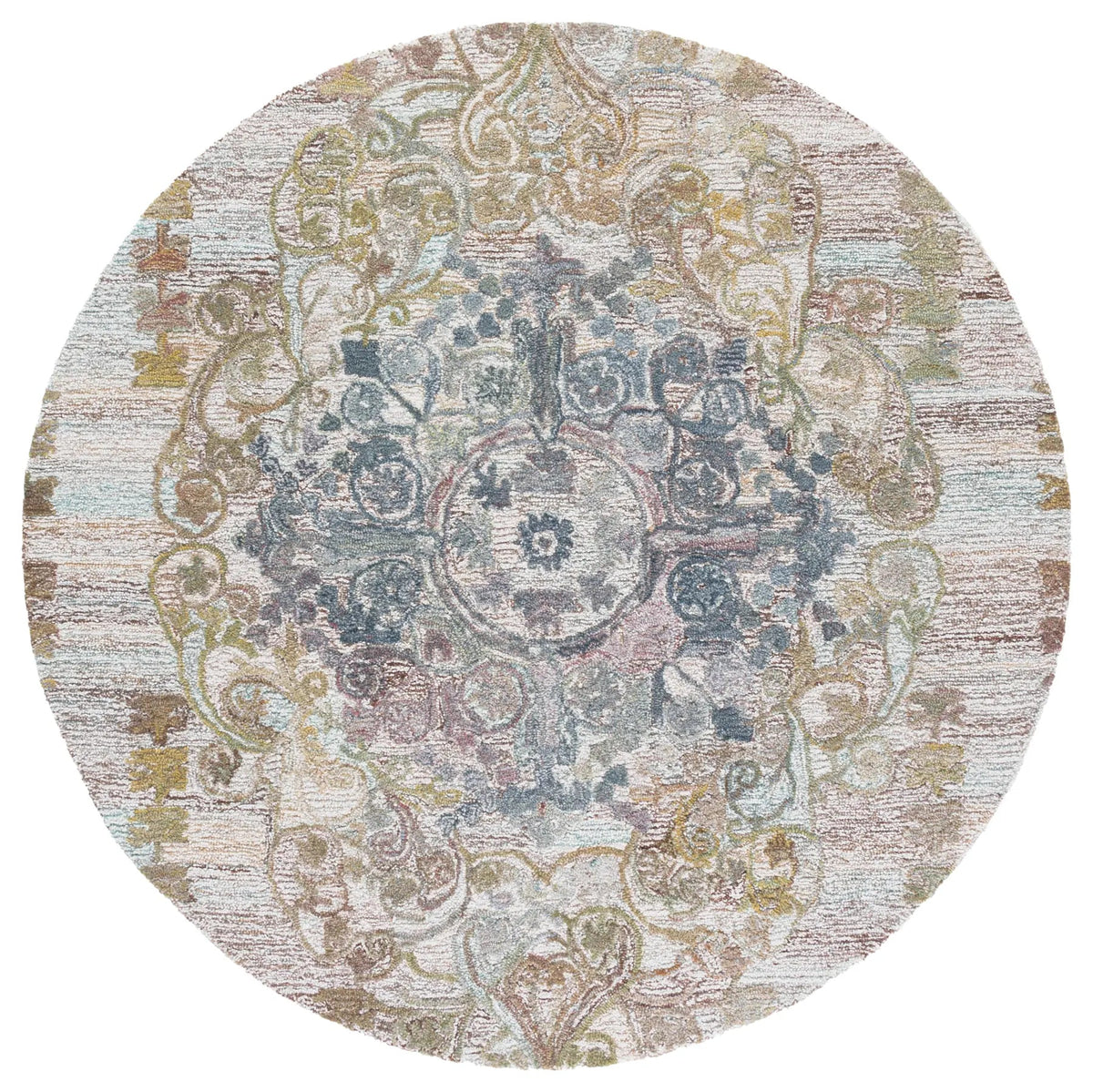 Safavieh Marquee 6'-0" x 6'-0" Rug in Green / Brown