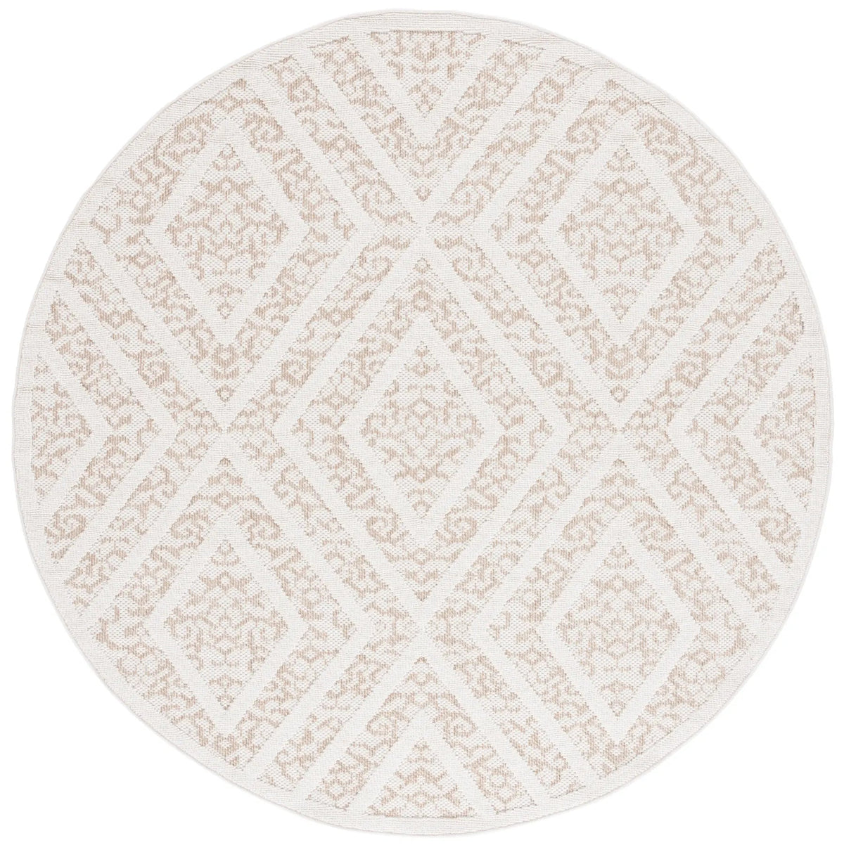 Safavieh Martha Stewart Global 6'-7" x 6'-7" Rug in Light Beige / Brown