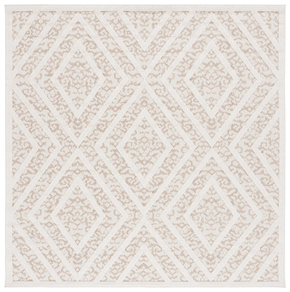 Safavieh Martha Stewart Global 6'-7" x 6'-7" Rug in Light Beige / Brown