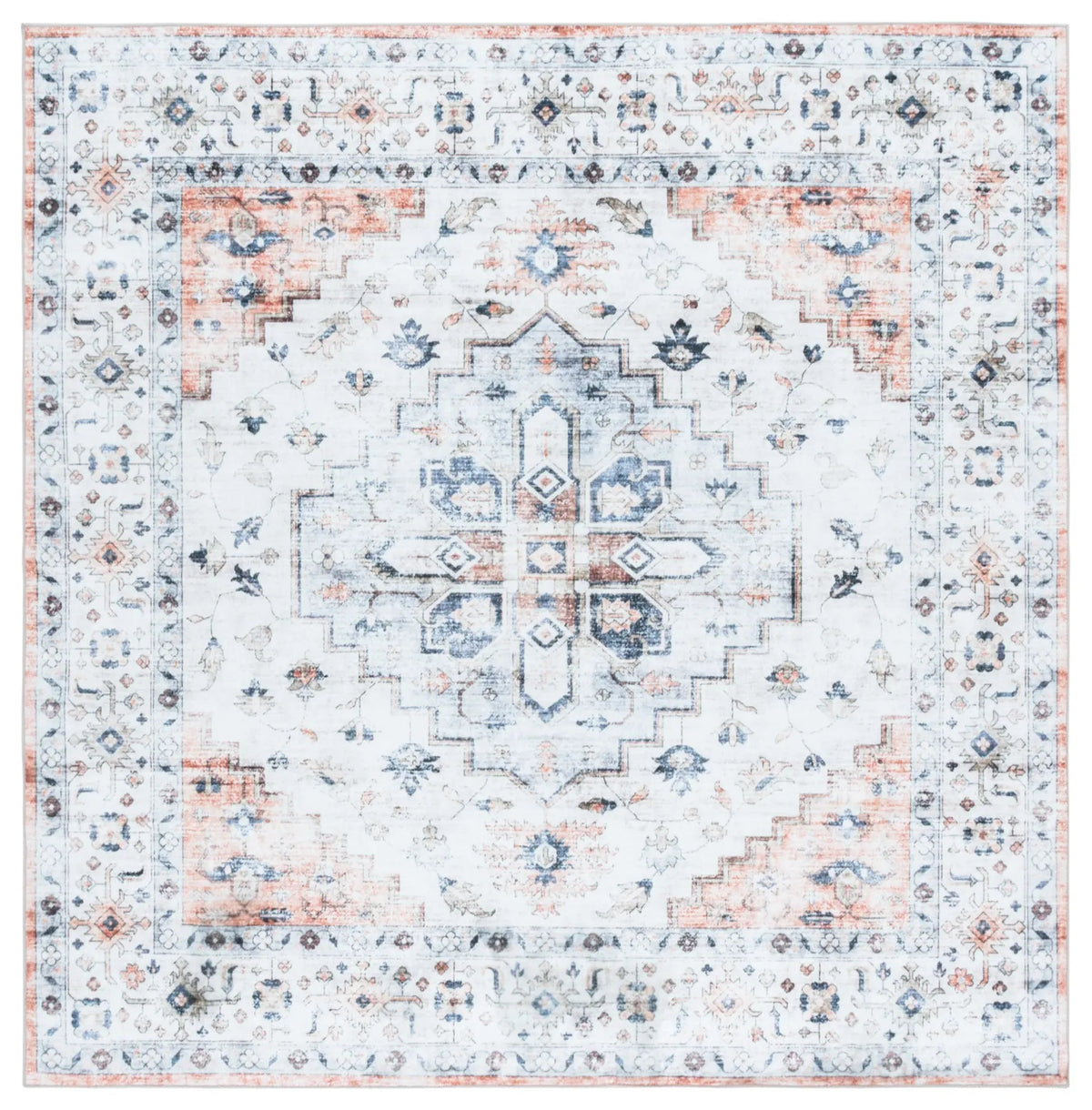 Safavieh Martha Stewart Washable 6'-0" x 6'-0" Rug in Sage / Light Rust
