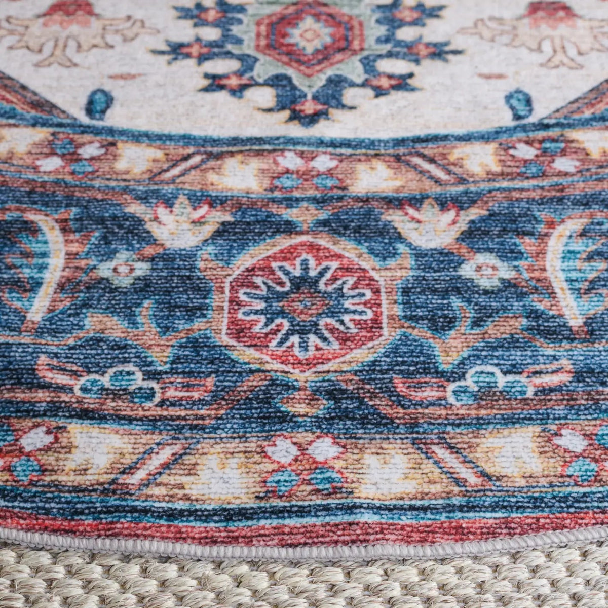 Safavieh Martha Stewart Washable 6'-0" x 6'-0" Rug in Rust / Blue