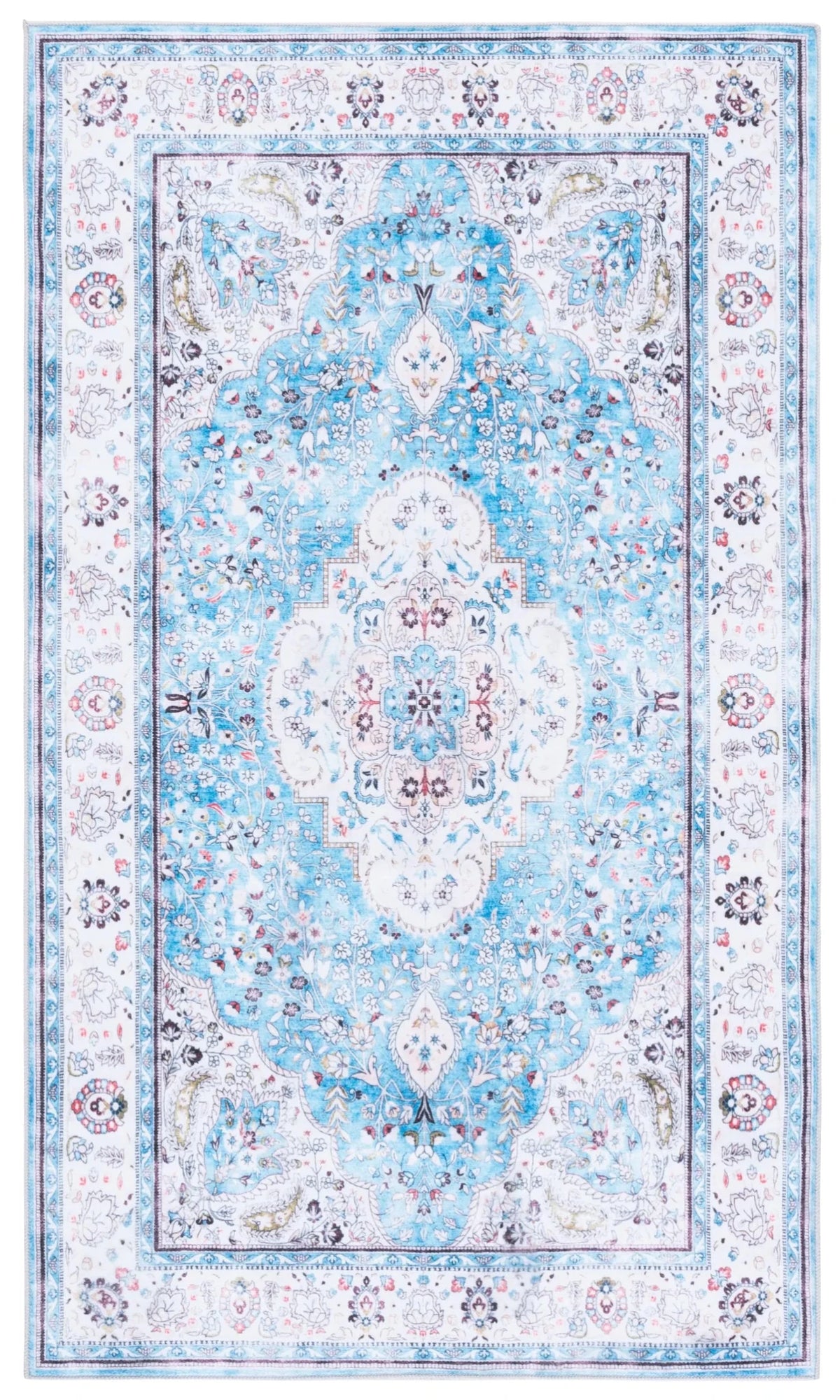 Safavieh Martha Stewart Washable 3'-0" x 5'-0" Rug in Turquoise / Beige