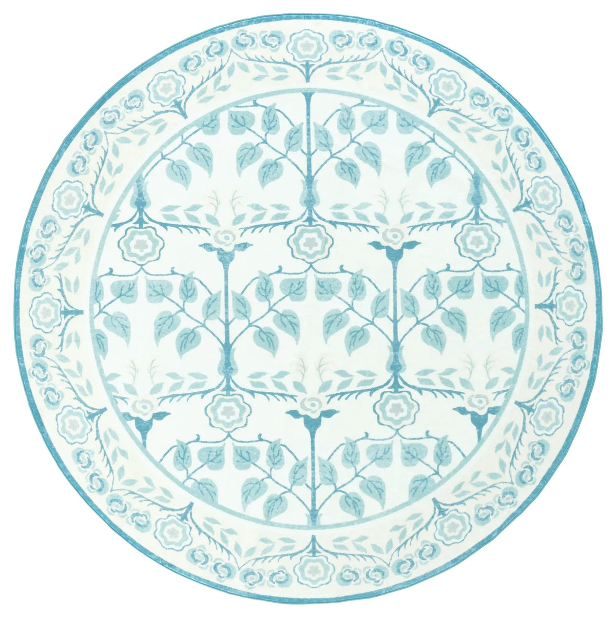 Safavieh Martha Stewart Washable 6'-0" x 6'-0" Rug in Ivory / Light Blue