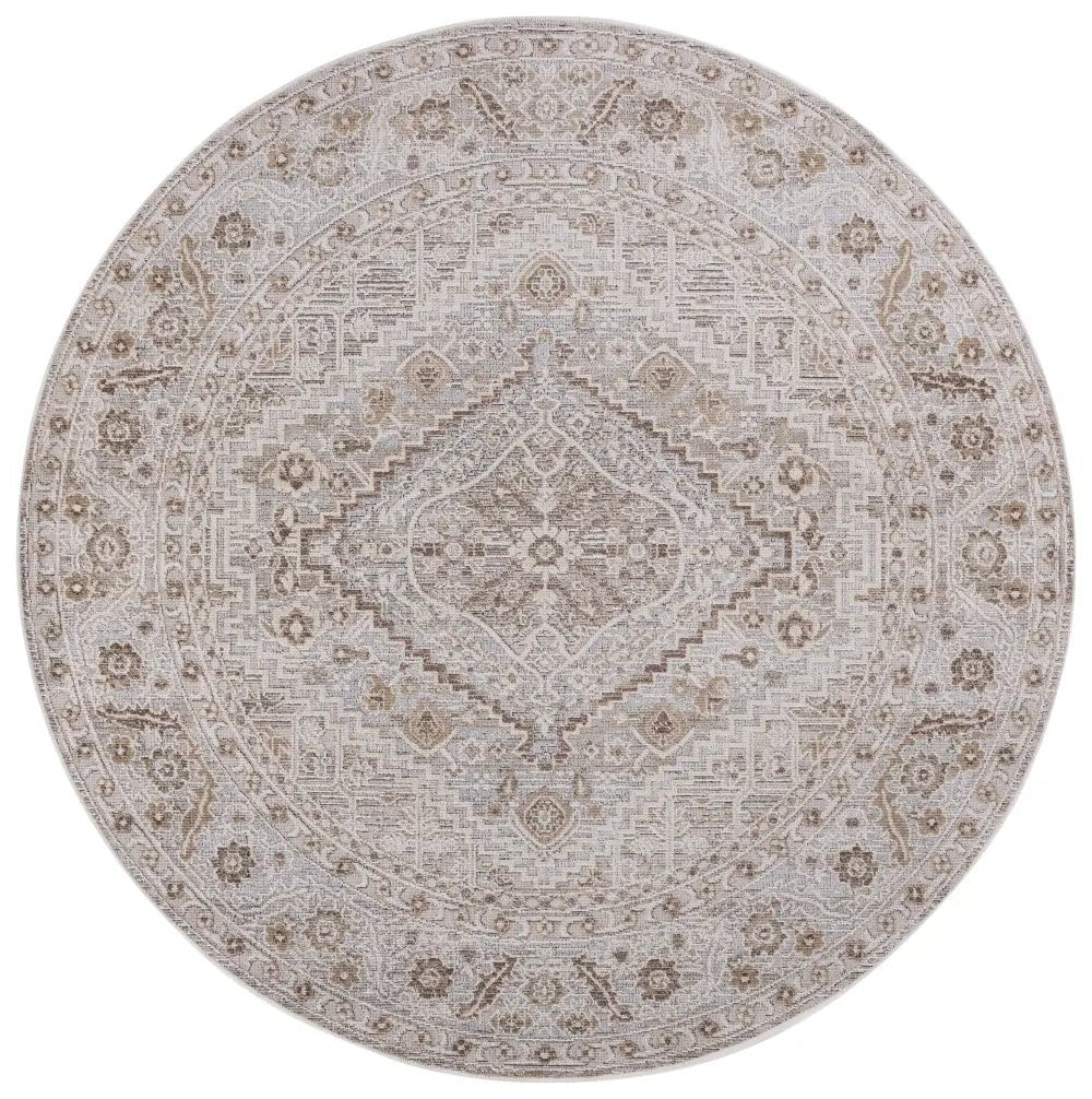 Safavieh Miranda 6'-6" x 6'-6" Rug in Beige / Grey Ivory