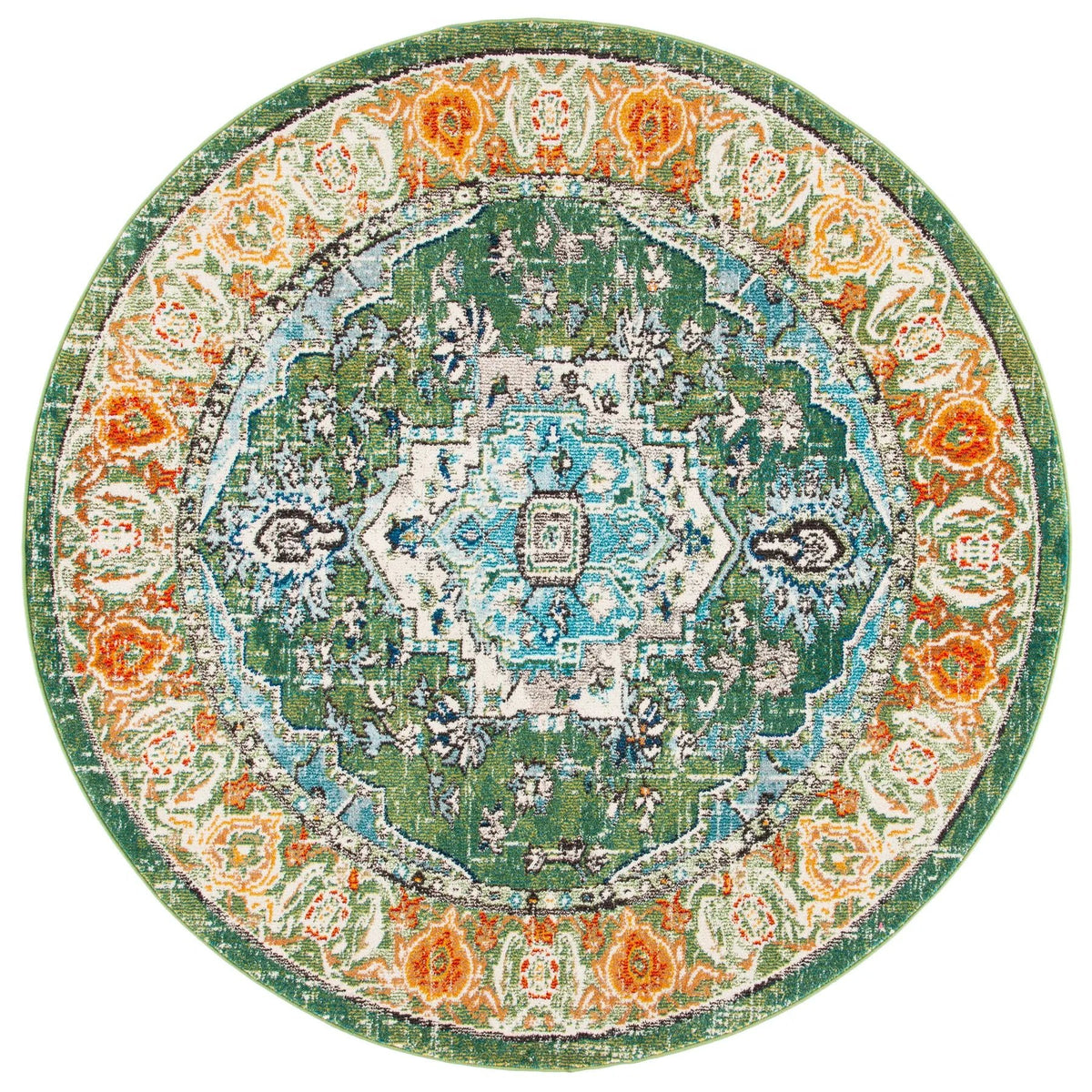 Safavieh Monaco 6'-7" x 6'-7" Rug in Green / Turquoise