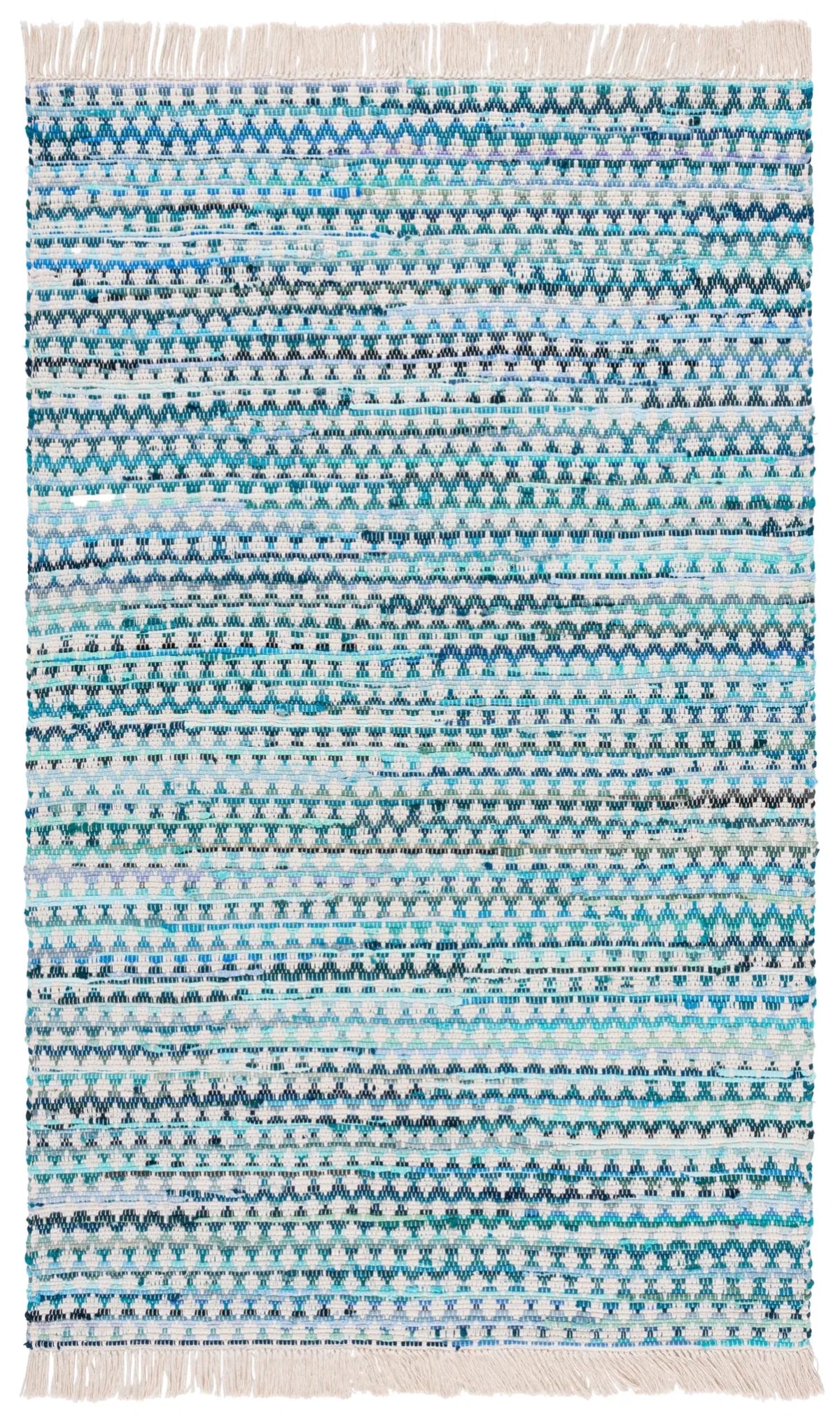 Safavieh Montauk 4'-0" x 6'-0" Rug in Turquoise / Ivory