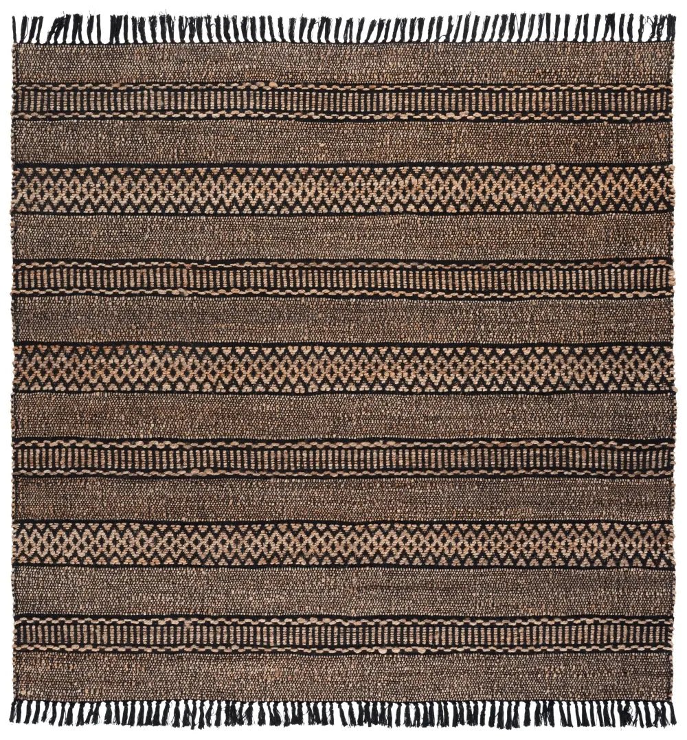 Safavieh Natural Fiber 7'-0" x 7'-0" Rug in Natural / Black