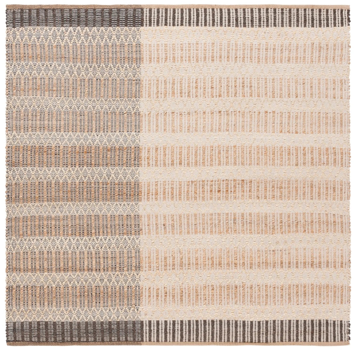 Safavieh Natural Fiber 6'-0" x 6'-0" Rug in Natural / Charcoal