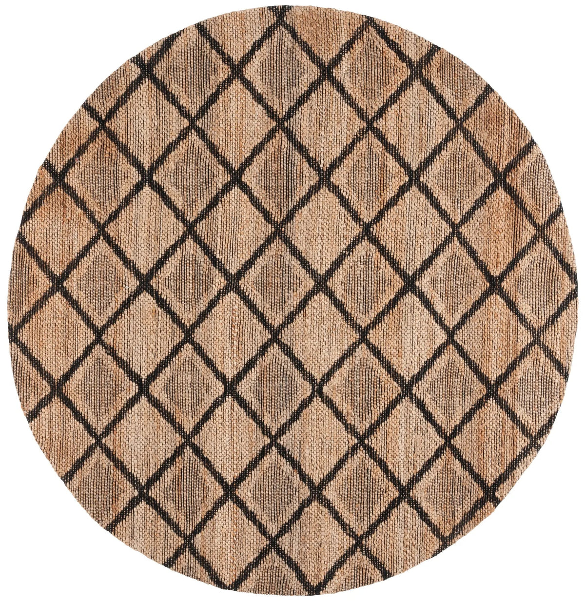 Safavieh Natural Fiber 7'-0" x 7'-0" Rug in Natural / Black