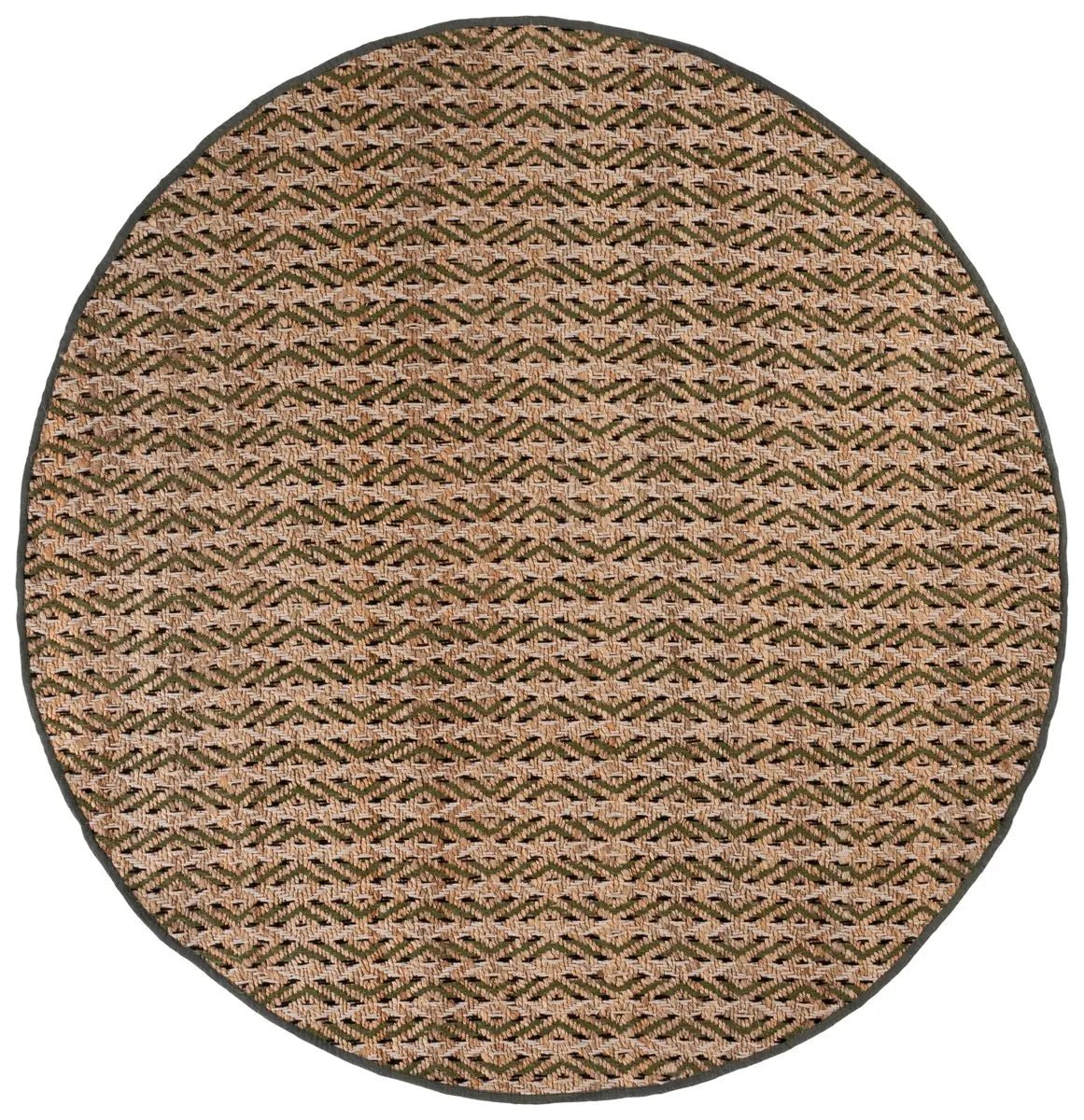 Safavieh Natural Fiber 7'-0" x 7'-0" Rug in Natural / Green