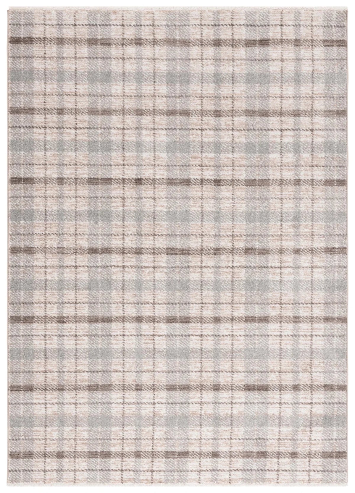 Safavieh Oxford Plaids 300 4'-0" x 6'-0" Rug in Grey / Beige