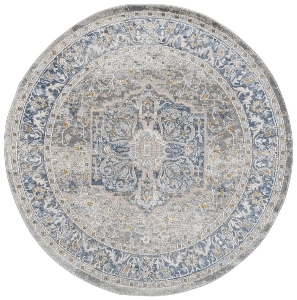 Safavieh Palma 6'-7" x 6'-7" Rug in Grey / Teal