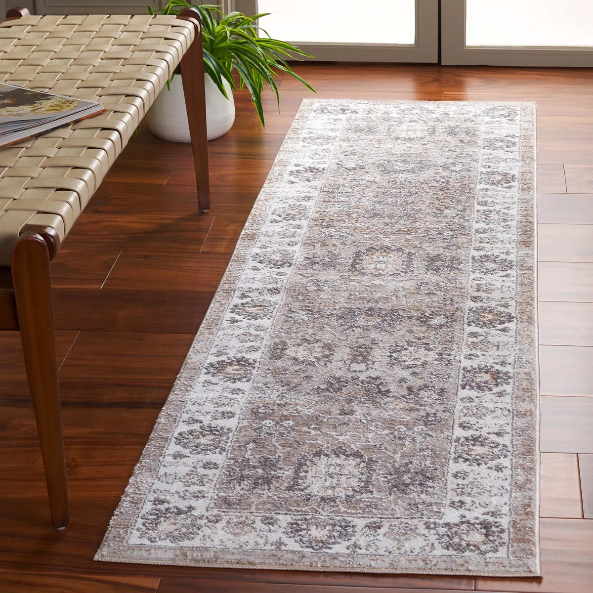 Safavieh Parker 2'-0" x 7'-0" Rug in Taupe / Ivory Grey