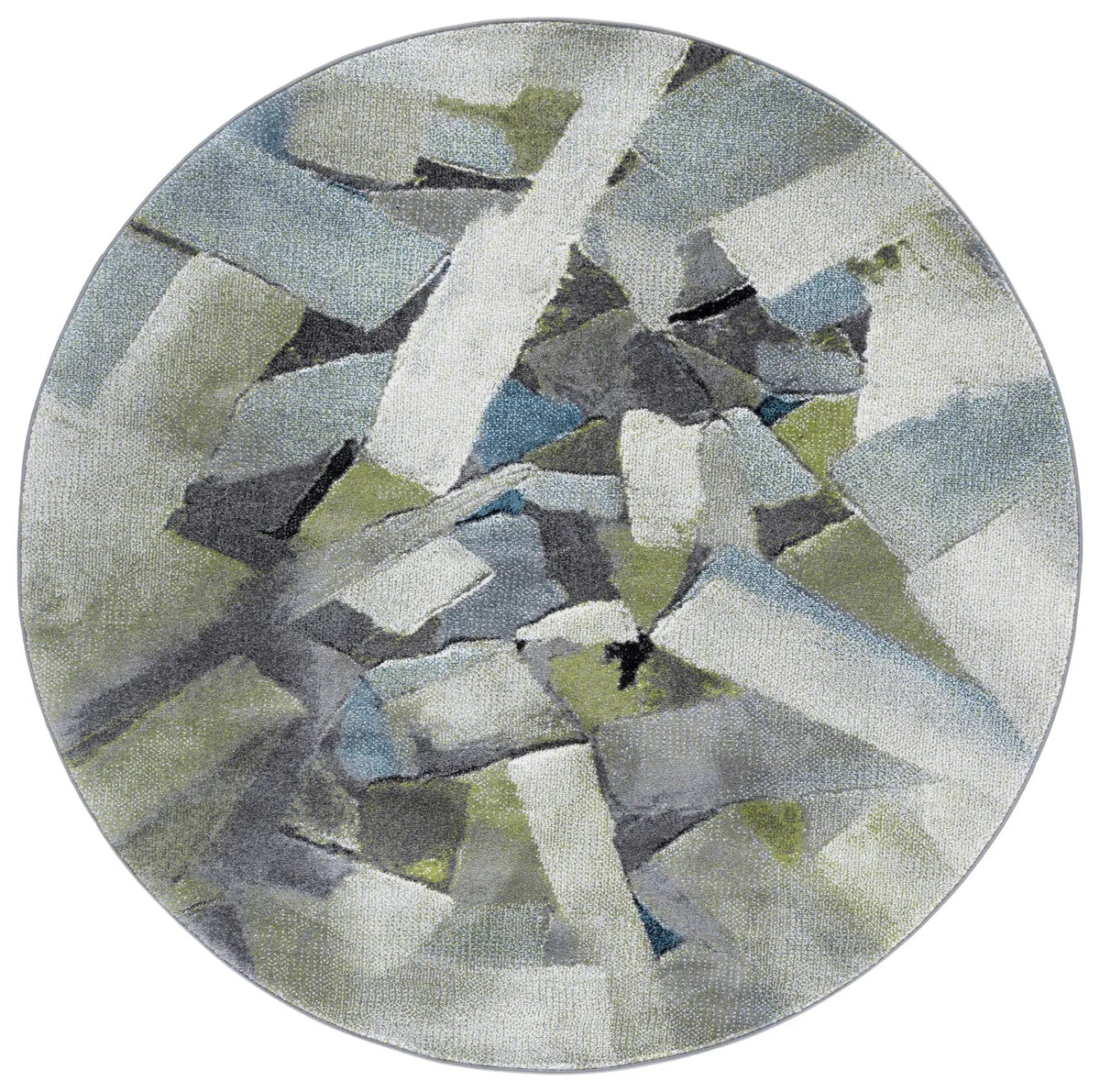 Safavieh Porcello 6'-7" x 6'-7" Rug in Green / Grey
