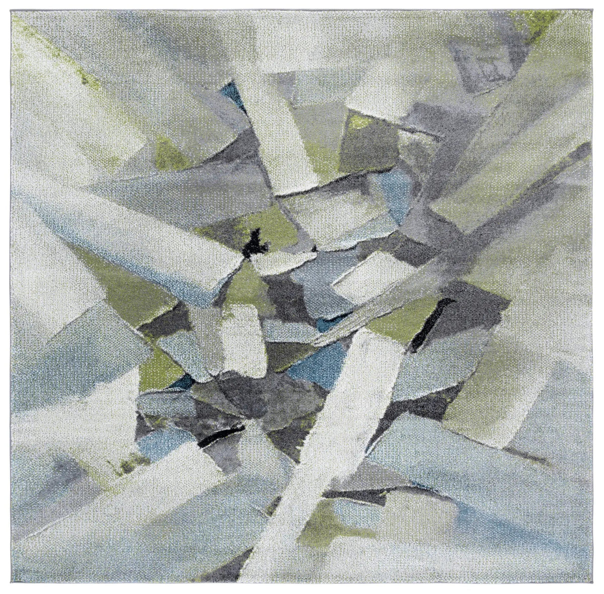 Safavieh Porcello 6'-7" x 6'-7" Rug in Green / Grey