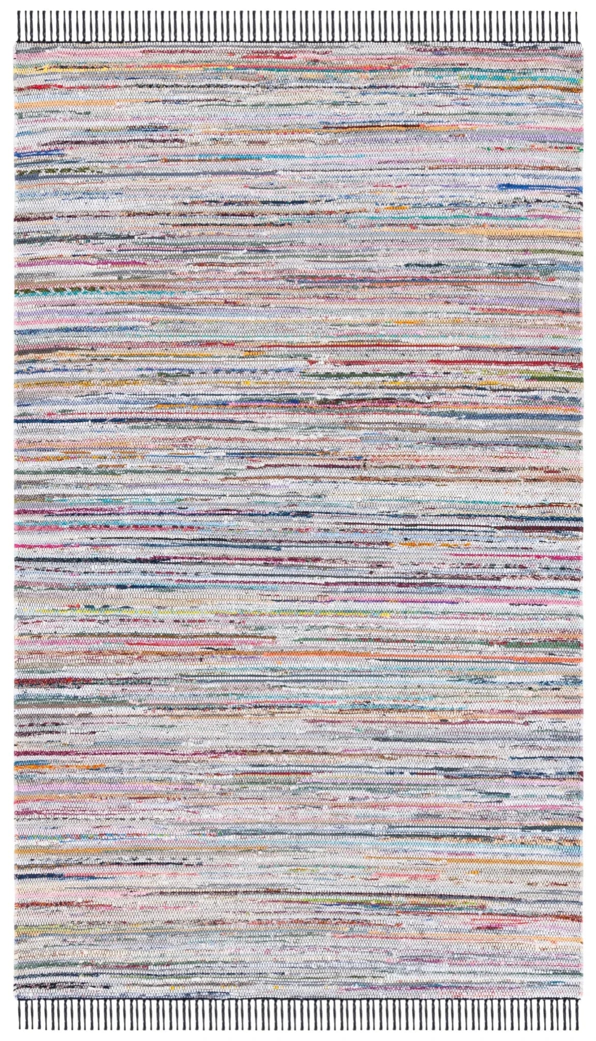 Safavieh Rag Rug 4'-0" x 6'-0" Rug in Black / Pink