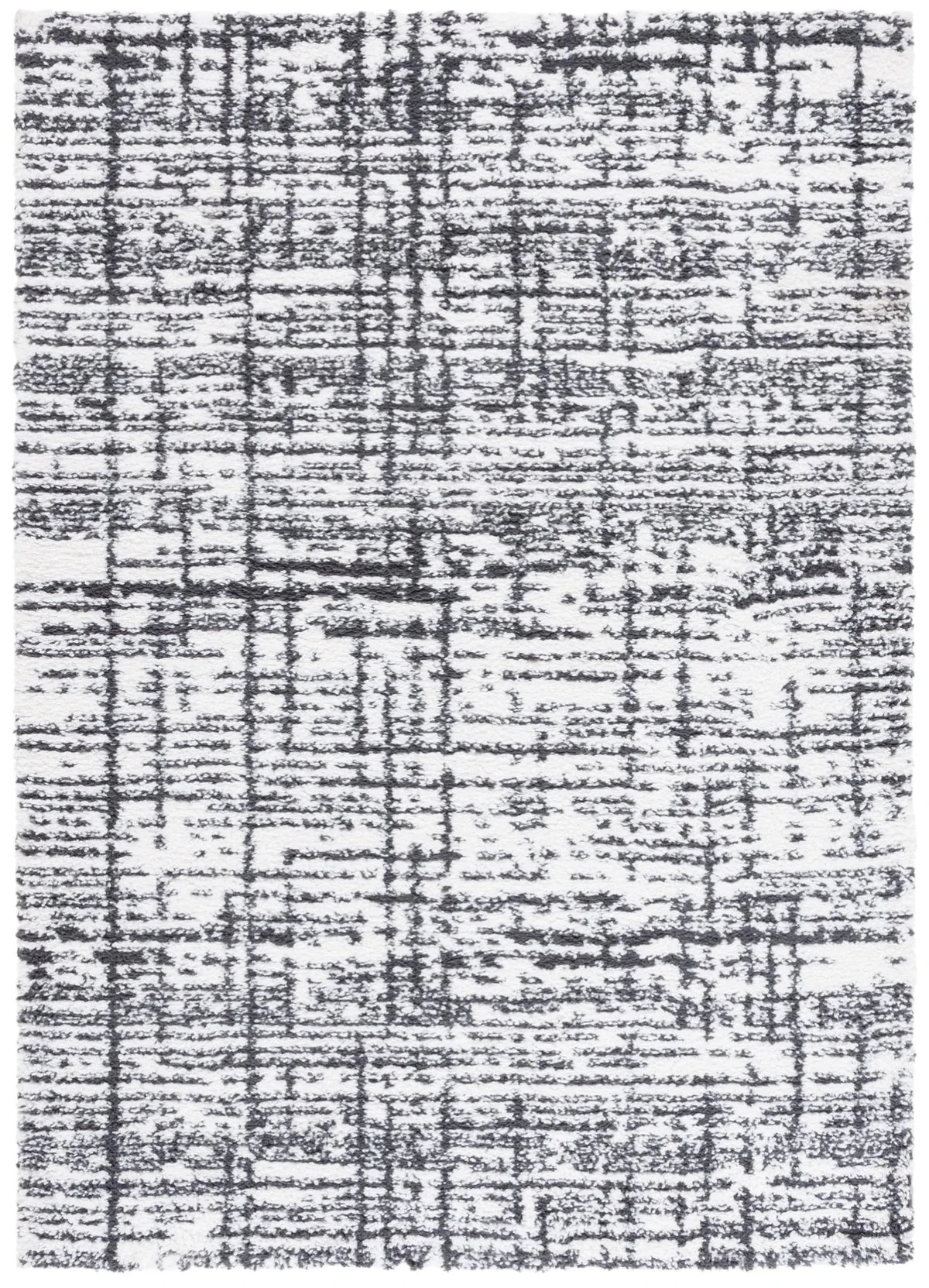 Safavieh Rumi Shag 4'-0" x 6'-0" Rug in Charcoal / Ivory