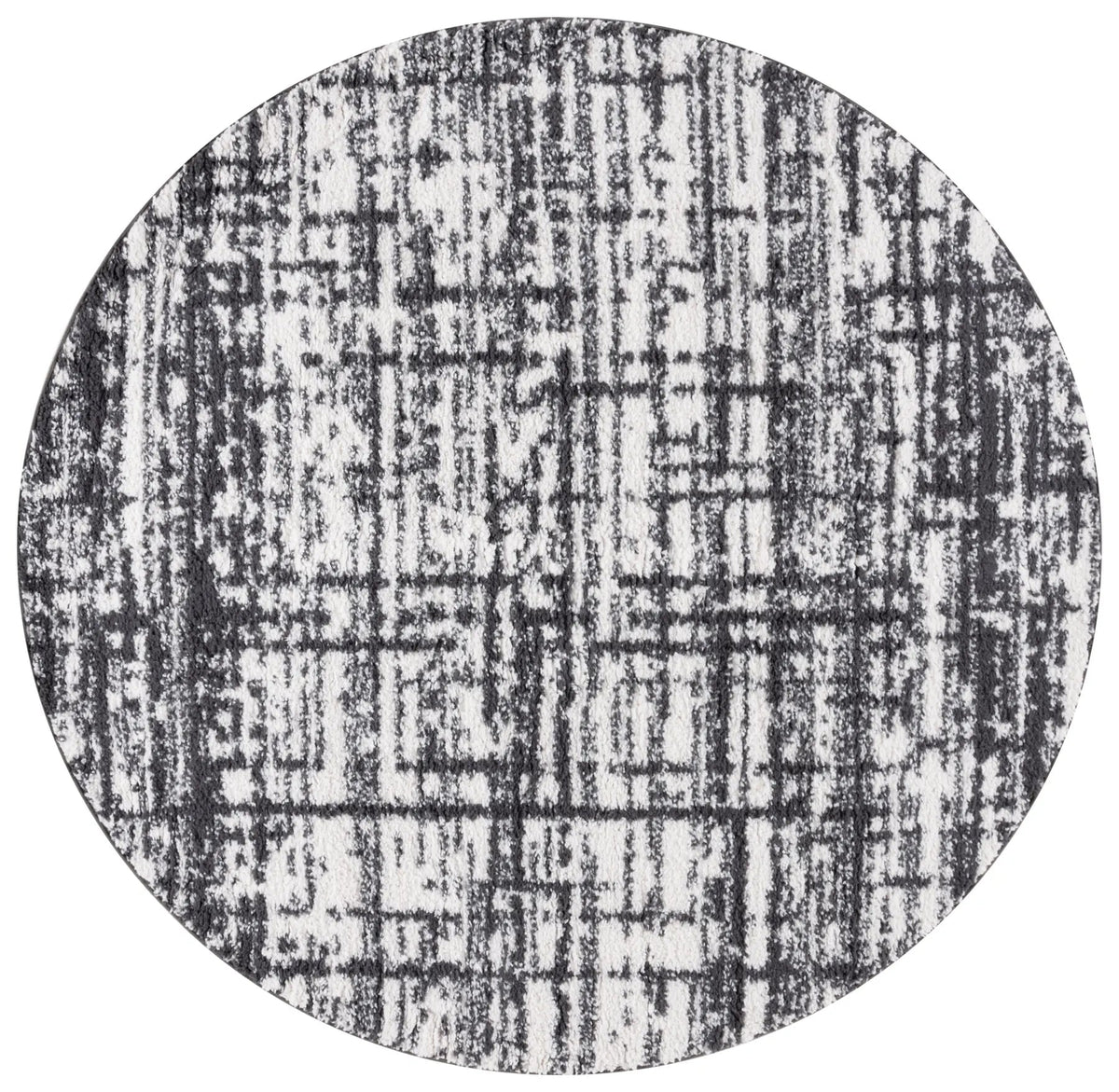 Safavieh Rumi Shag 6'-7" x 6'-7" Rug in Charcoal / Ivory