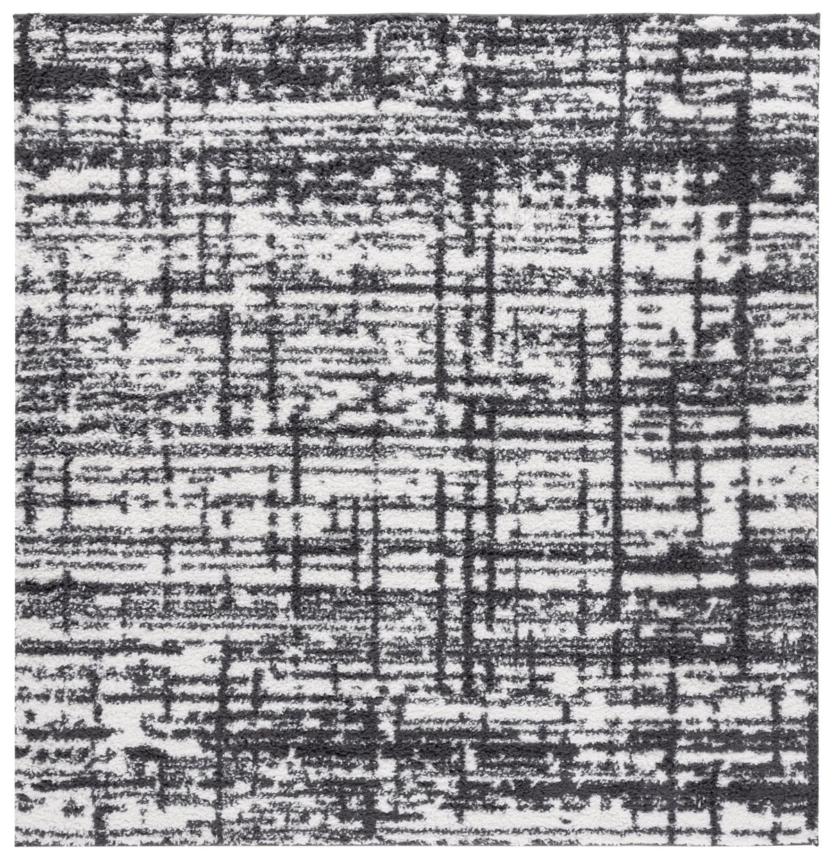 Safavieh Rumi Shag 6'-7" x 6'-7" Rug in Charcoal / Ivory
