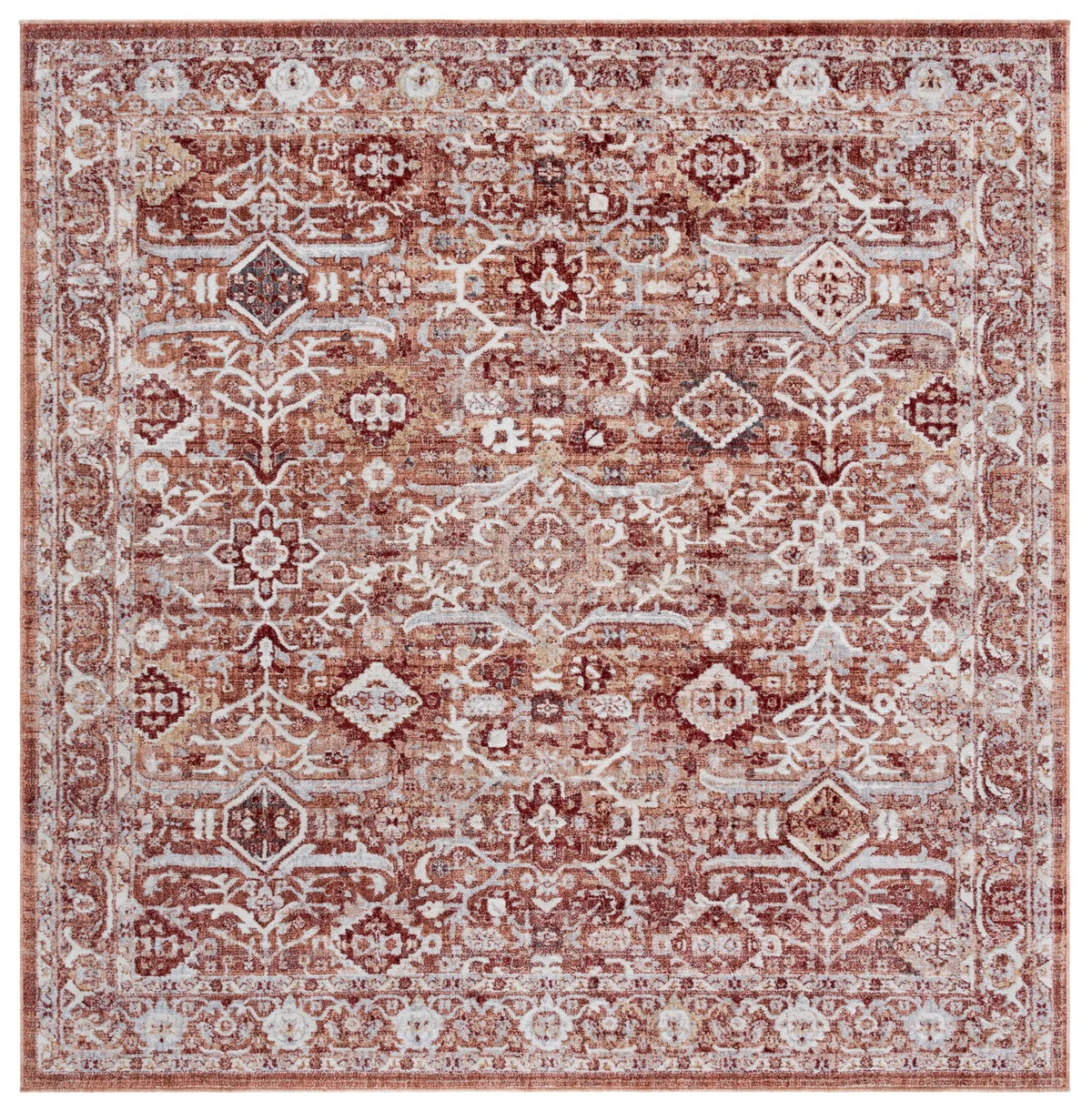 Safavieh Scarlett 400 6'-7" x 6'-7" Rug in Red / Ivory Rust